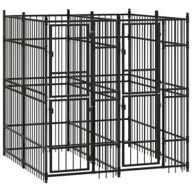 Dog Kennel Black Powder-coated steel Large Durable Dog Kennel