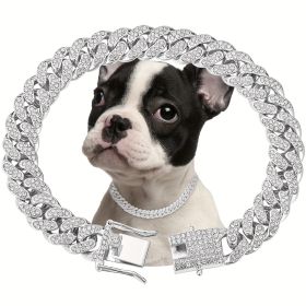 Shiny Diamond Safety Metal Necklace (Option: Silver-XXXL)