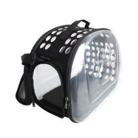 Pet Carrier; Foldable Portable Soft Side; Handbag for pets; Transparent Capsule Pocket Design; for cat Carrier; Dog Carrier; Rabbit Carrier; Suit (colour: Large Apricot)