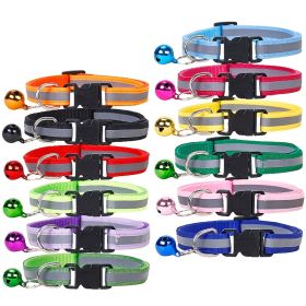 Nylon Collar Reflective With Small Bell For Dog & Cat; Dog Collar; Adjustable dog collar (Color: purple, size: Adjustment)